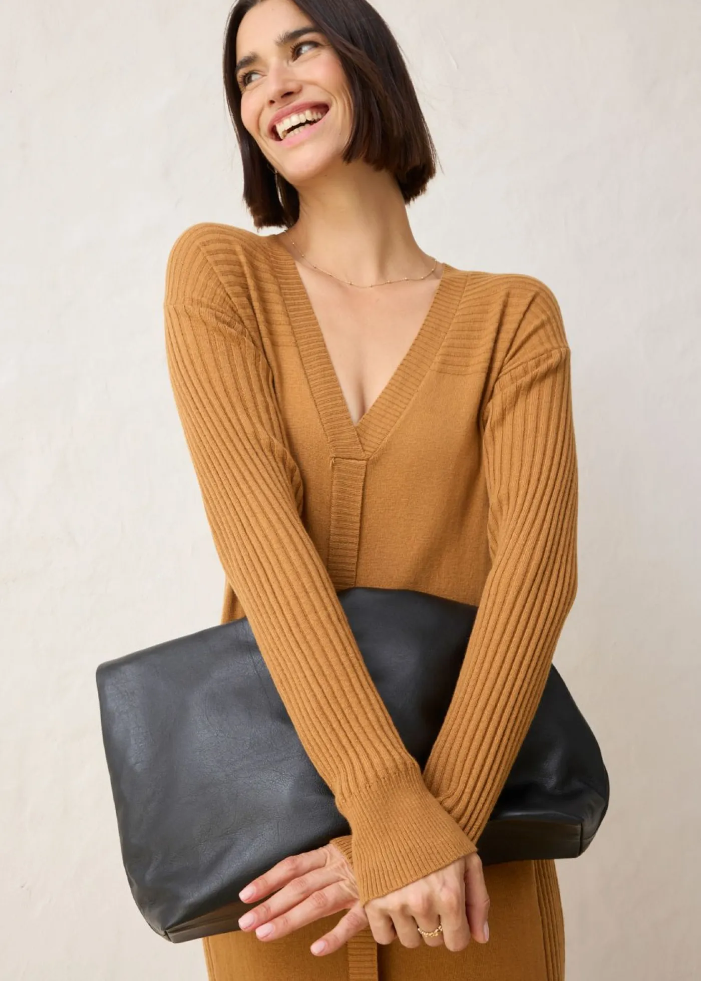 bonprix bonprix Vestidos|Ropa De Punto>Vestido de punto de lana merina Avellana