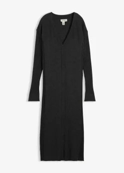 bonprix bonprix Vestidos|Ropa De Punto>Vestido de punto de lana merina Antracita jaspeado