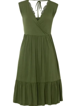 bonprix bonprix Vestidos>Vestido de punto de mezcla de viscosa Oliva