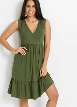 bonprix bonprix Vestidos>Vestido de punto de mezcla de viscosa Oliva