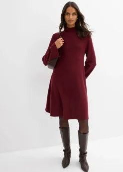 Mujer bonprix bonprix Vestido de punto de mezcla de viscosa con línea en A