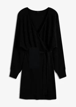 bonprix bonprix Vestidos>Vestido de punto de mezcla de viscosa Negro
