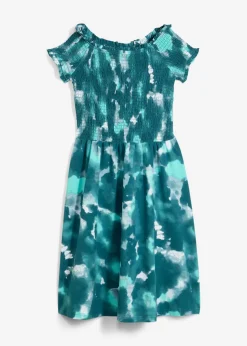 bonprix bonprix Ropa 9 A 16 Años·Vestidos Y Monos>Vestido de punto de mezcla de algodón orgánico elástico blanco lana-verde agua-verde pimiento estampado