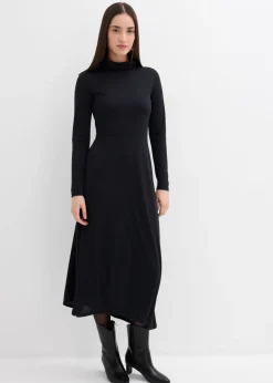 bonprix bonprix Esenciales|Vestidos>Vestido de punto de mezcla de modal suave Negro