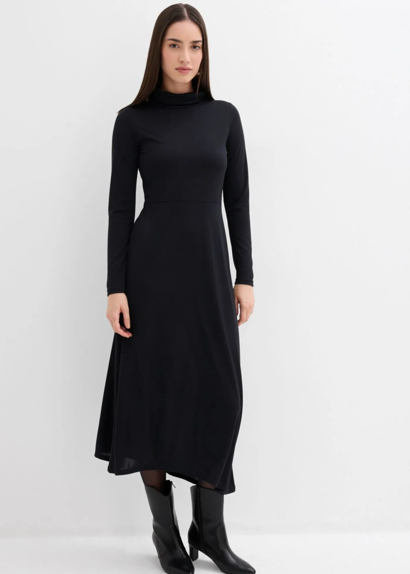 bonprix bonprix Esenciales|Vestidos>Vestido de punto de mezcla de modal suave Negro