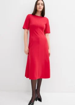 bonprix bonprix Esenciales|Vestidos>Vestido de punto de mezcla de viscosa fluida Rojo