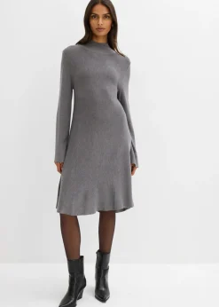 Mujer bonprix bonprix Vestido de punto de mezcla de viscosa con línea en A