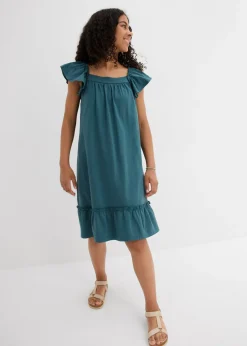 bonprix bonprix Ropa 9 A 16 Años·Vestidos Y Monos>Vestido de punto de mezcla de algodón orgánico elástico verde pimiento