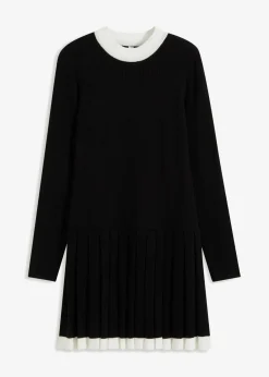 bonprix bonprix Vestidos|Ropa De Punto>Vestido de punto de mezcla de viscosa Negro-blanco