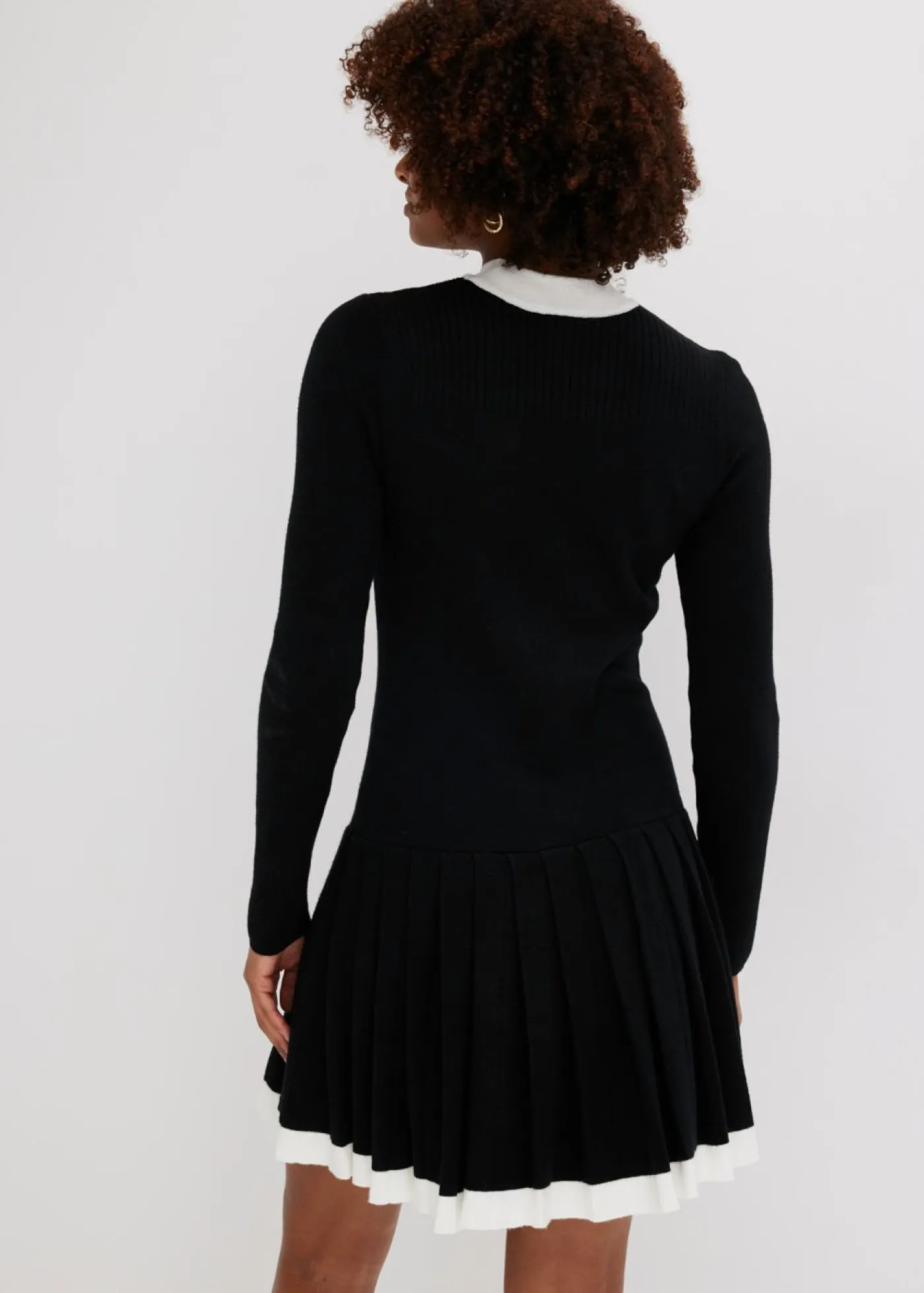 bonprix bonprix Vestidos|Ropa De Punto>Vestido de punto de mezcla de viscosa Negro-blanco