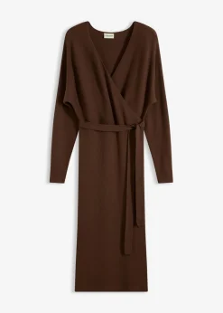 bonprix bonprix Vestidos|Ropa De Punto>Vestido de punto de mezcla de viscosa fluida marrón