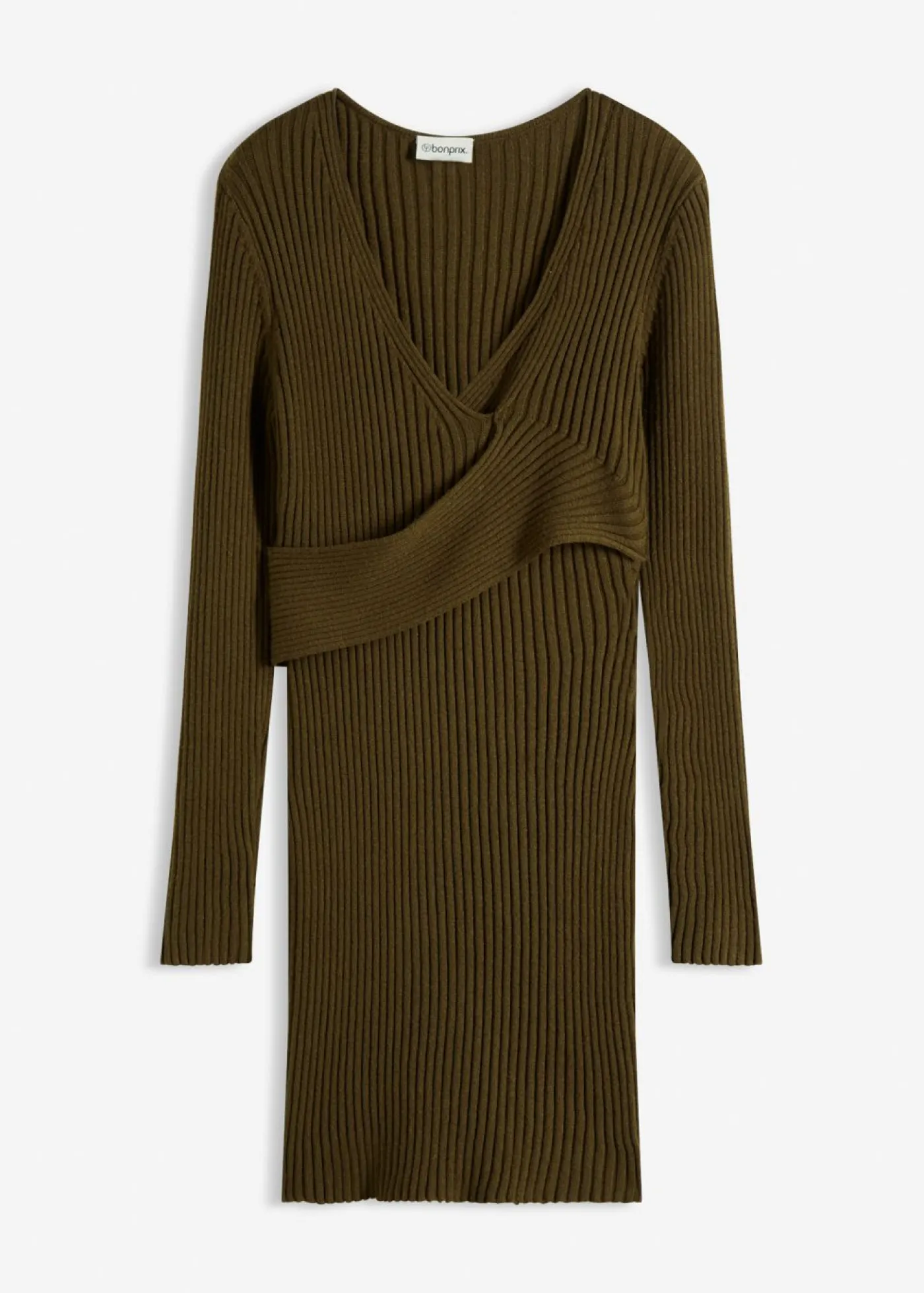 bonprix bonprix Vestidos|Ropa De Punto>Vestido de punto de mezcla de viscosa Oliva