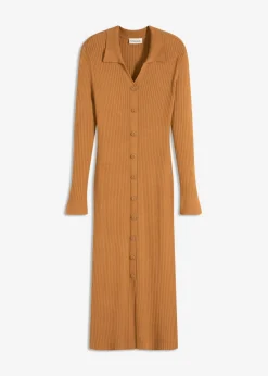 bonprix bonprix Vestidos|Ropa De Punto>Vestido de punto de mezcla de viscosa suave Avellana