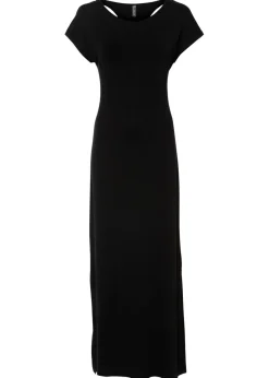 bonprix bonprix Vestidos|Tallas Pequeñas>Vestido de punto de mezcla fluida de viscosa y elastano Negro