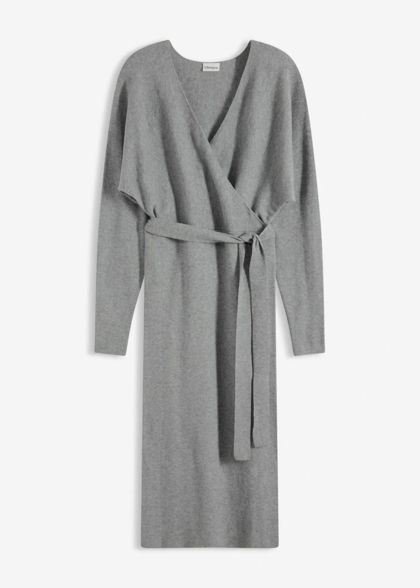 bonprix bonprix Vestidos|Ropa De Punto>Vestido de punto de mezcla de viscosa fluida Gris jaspeado