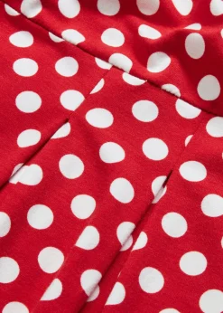 bonprix bonprix Vestidos>Vestido de punto de mezcla de viscosa rojo-topos blancos