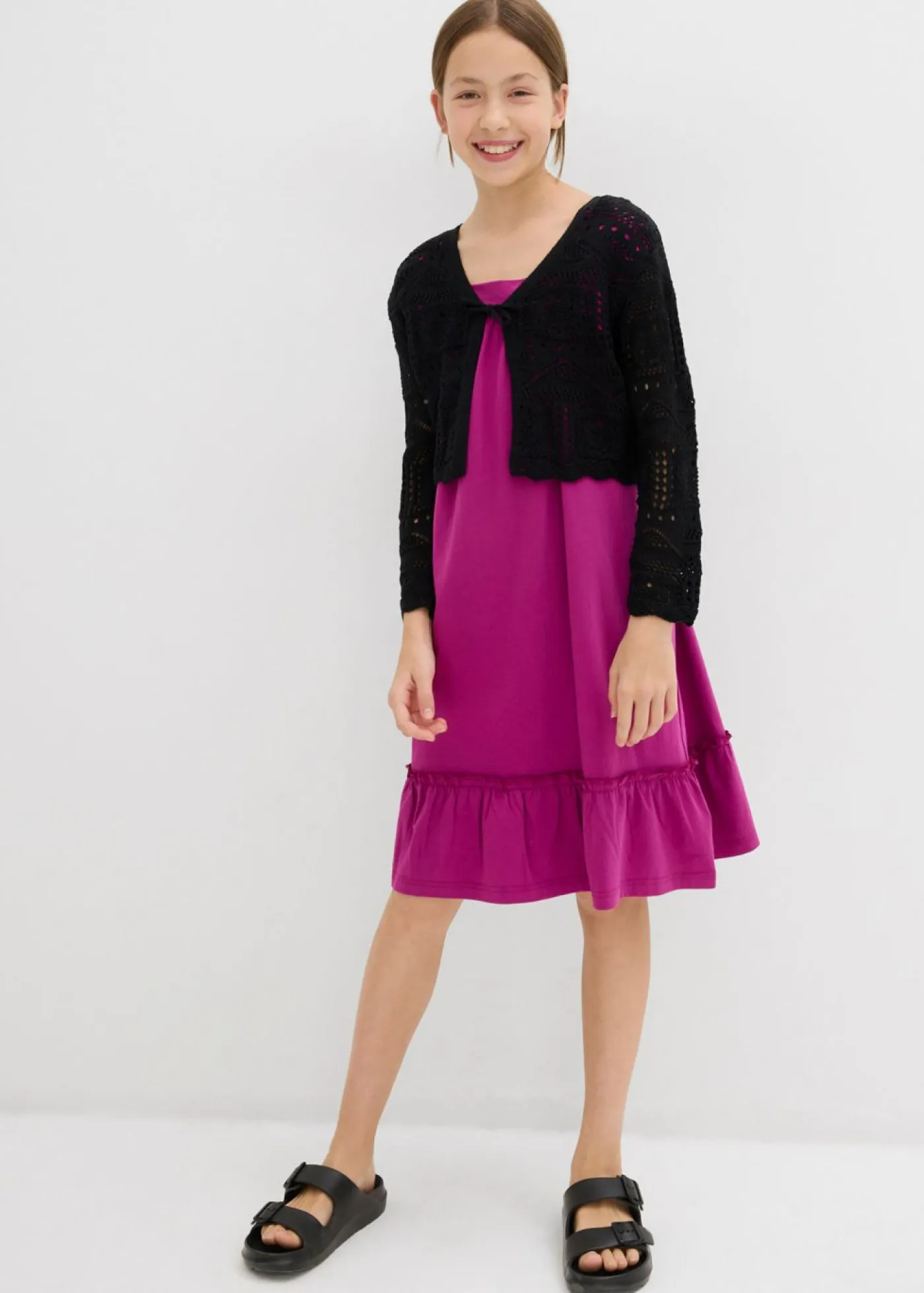 Niños bonprix bonprix Vestido de punto de mezcla de algodón orgánico elástico