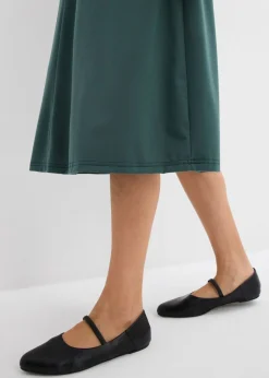 Mujer bonprix bonprix Vestido de punto de mezcla de viscosa con escote en V