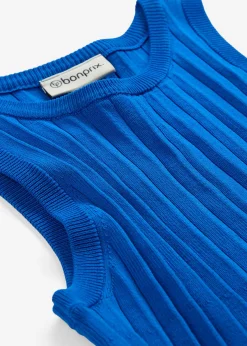 bonprix bonprix Esenciales|Vestidos>Vestido de punto de mezcla de viscosa con línea en A Azur
