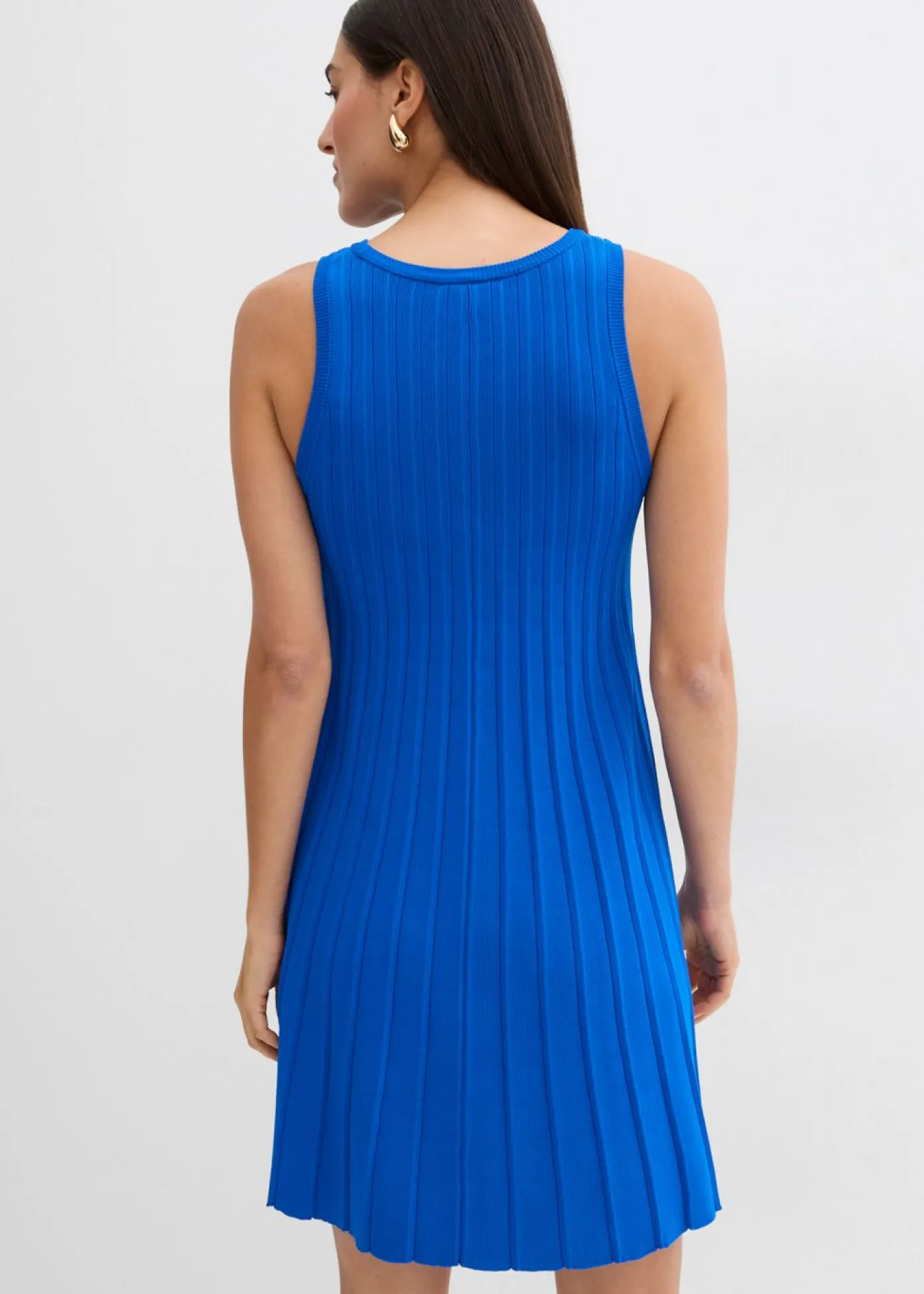 bonprix bonprix Esenciales|Vestidos>Vestido de punto de mezcla de viscosa con línea en A Azur