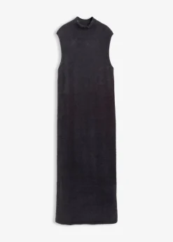 bonprix bonprix Esenciales|Vestidos>Vestido de punto de mezcla de viscosa Antracita jaspeado