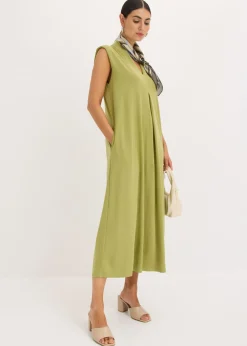 Mujer bonprix bonprix Vestido de punto de piqué de viscosa con hombreras