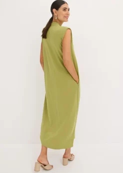 Mujer bonprix bonprix Vestido de punto de piqué de viscosa con hombreras