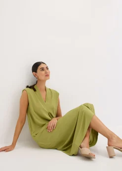 Mujer bonprix bonprix Vestido de punto de piqué de viscosa con hombreras