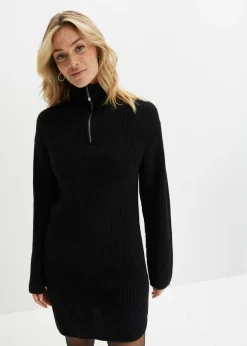 bonprix bonprix Vestidos|Ropa De Punto>Vestido de punto de poliéster reciclado Negro