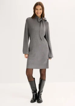 Mujer bonprix bonprix Vestido de punto de suave mezcla de viscosa con lazo