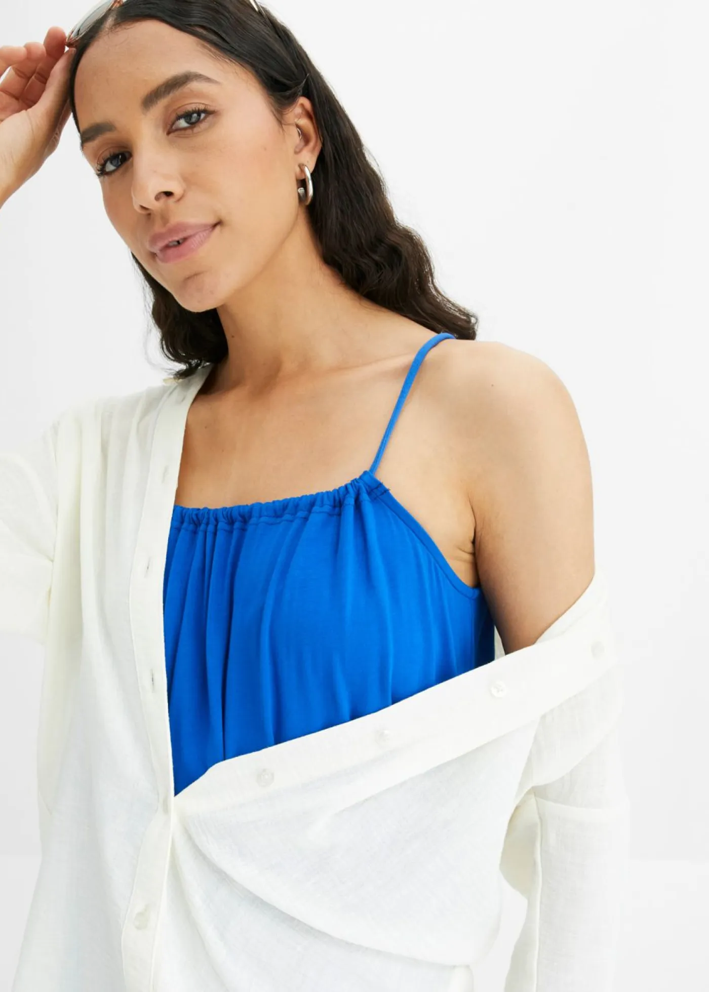 bonprix bonprix Vestidos>Vestido de punto de viscosa fluida Azul ártico