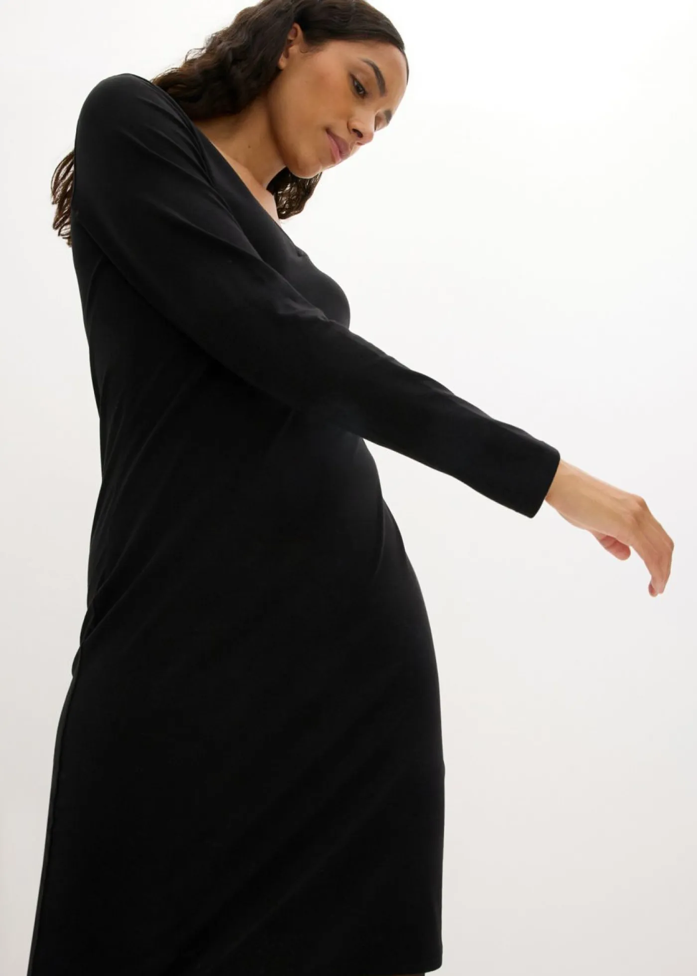 bonprix bonprix Básicos|Vestidos>Vestido de punto de viscosa (2 unidades) Negro-negro