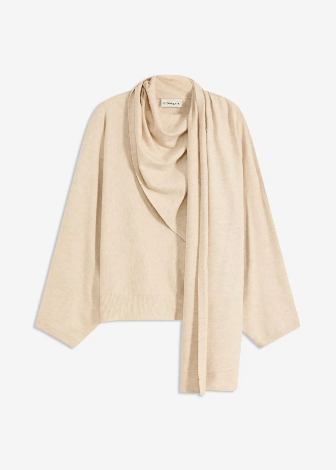 bonprix bonprix Esenciales|Jerséis>Vestido de punto fino de mezcla de viscosa suave gris guijarro moteado