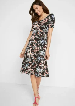 Mujer bonprix bonprix Vestido de punto hasta la rodilla con corte en A