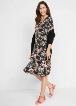 Mujer bonprix bonprix Vestido de punto hasta la rodilla con corte en A