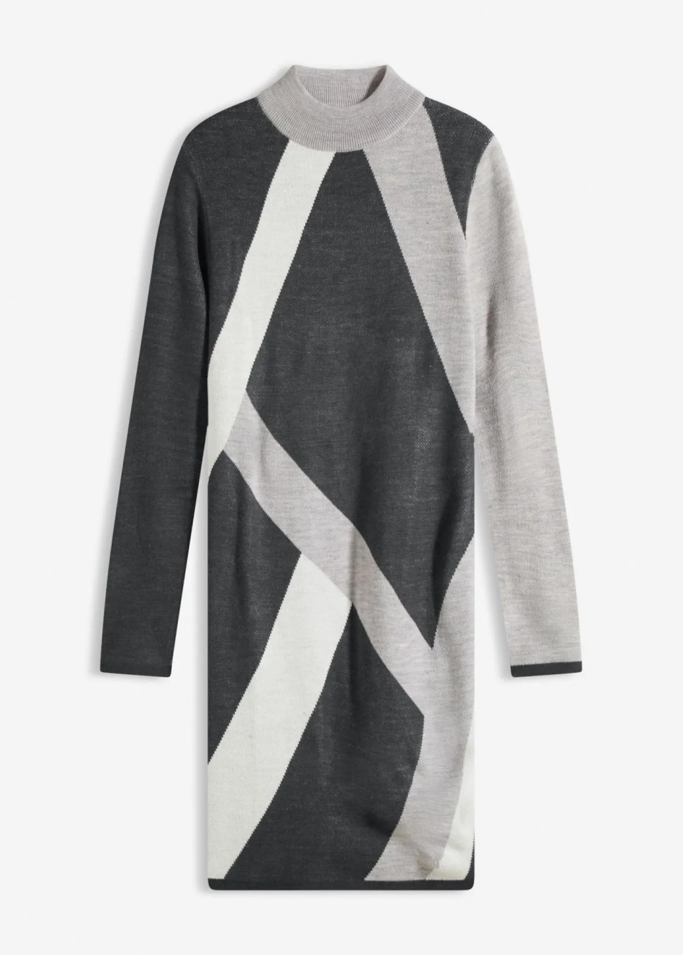 Mujer bonprix bonprix Vestido de punto jacquard con rayas modernas