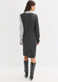 Mujer bonprix bonprix Vestido de punto jacquard con rayas modernas