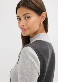 Mujer bonprix bonprix Vestido de punto jacquard con rayas modernas