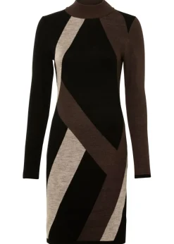 Mujer bonprix bonprix Vestido de punto jacquard con rayas modernas