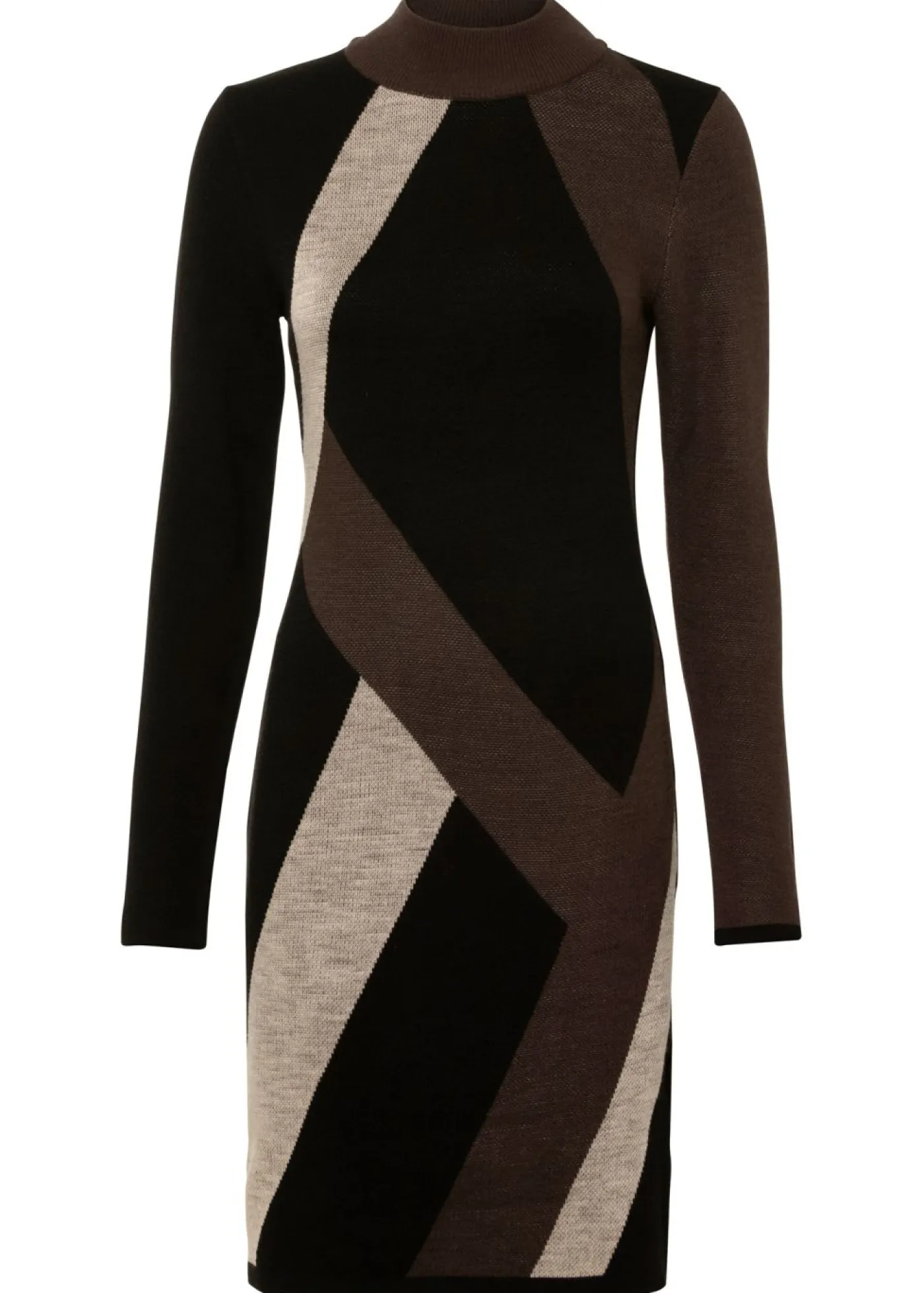 Mujer bonprix bonprix Vestido de punto jacquard con rayas modernas