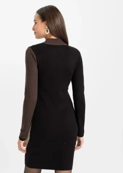 Mujer bonprix bonprix Vestido de punto jacquard con rayas modernas