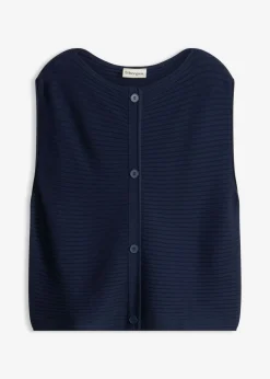 bonprix bonprix Vestidos>Vestido de punto y chaleco (2 piezas) Azul marino