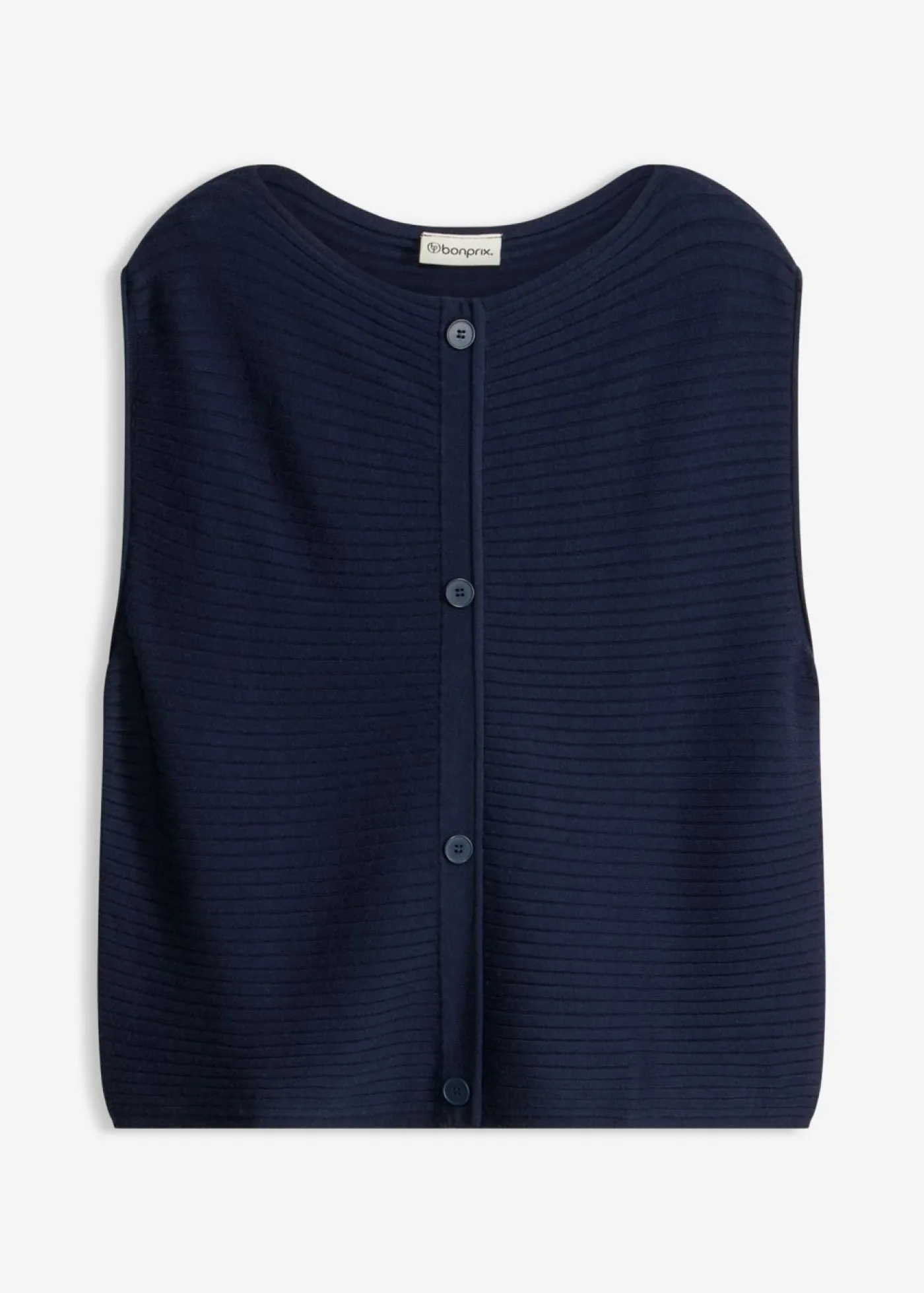 bonprix bonprix Vestidos>Vestido de punto y chaleco (2 piezas) Azul marino