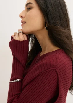 Mujer bonprix bonprix Vestido de punto y chaleco (2 piezas)