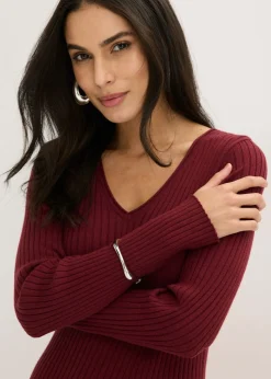 Mujer bonprix bonprix Vestido de punto y chaleco (2 piezas)