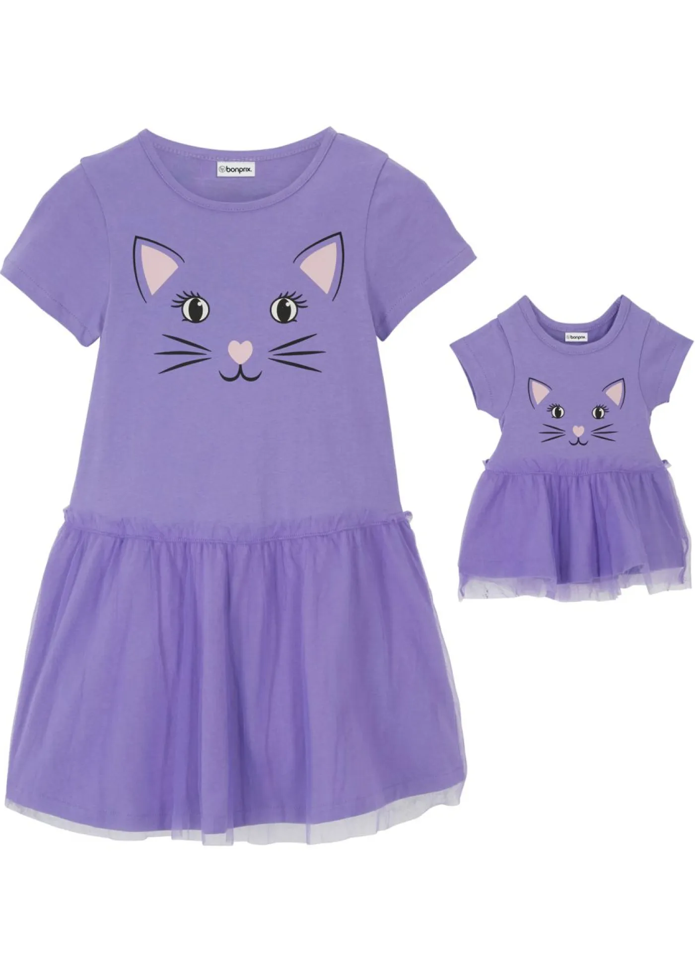 Niños bonprix bonprix Vestido de punto y vestido de muñeca (2 piezas) de puro algodón orgánico