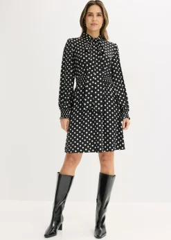 Mujer bonprix bonprix Vestido de satén fluido con lazo en el cuello