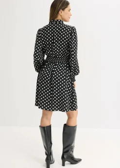 Mujer bonprix bonprix Vestido de satén fluido con lazo en el cuello