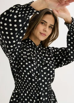 Mujer bonprix bonprix Vestido de satén fluido con lazo en el cuello