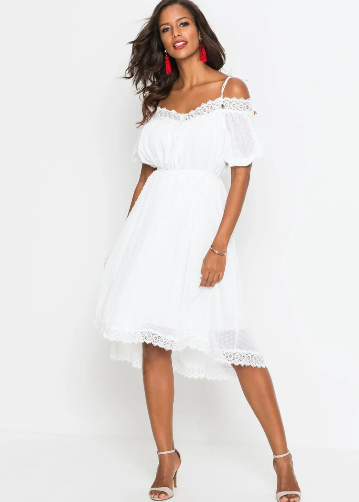 bonprix bonprix Vestidos>Vestido de tirantes Blanco